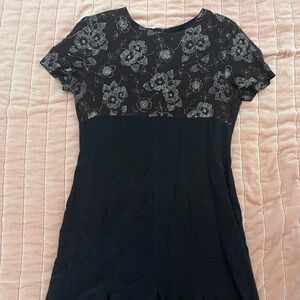 Embroidered vintage black dress